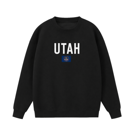 Collection 7 Utah Essential Heavyweight Crewneck Sweatshirt - Black front