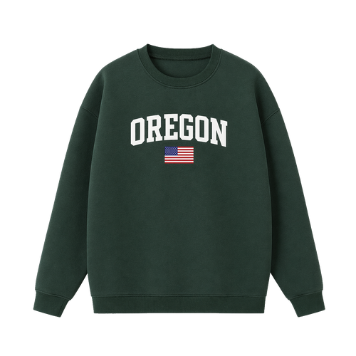 Collection 2 Oregon Essential Heavyweight Crewneck Sweatshirt - Dark Green front