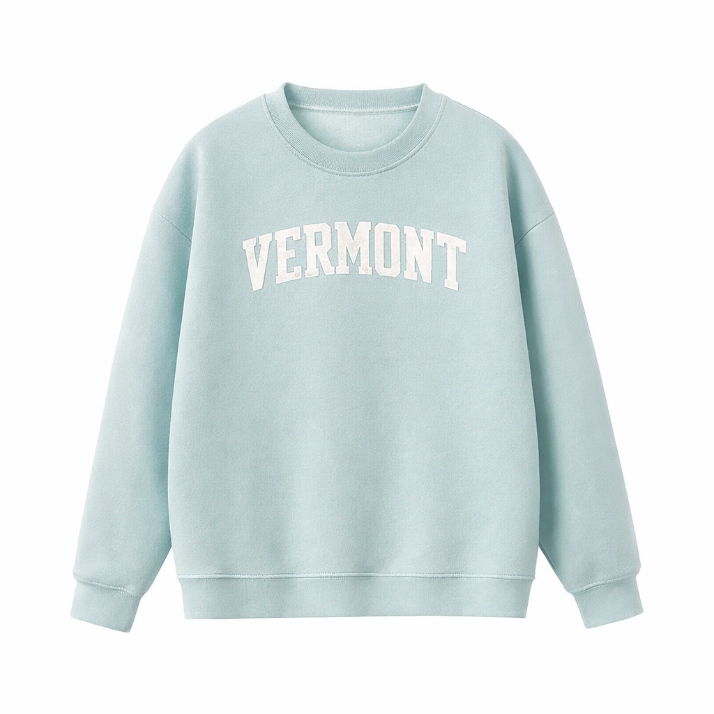Collection 1 Vermont Essential Heavyweight Crewneck Sweatshirt - Water Blue front