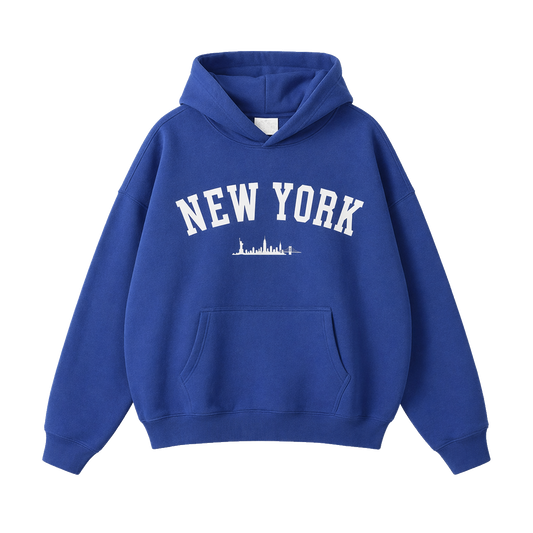 Collection 9 New York Oversize Fleeced Hoodie - Klein Blue front