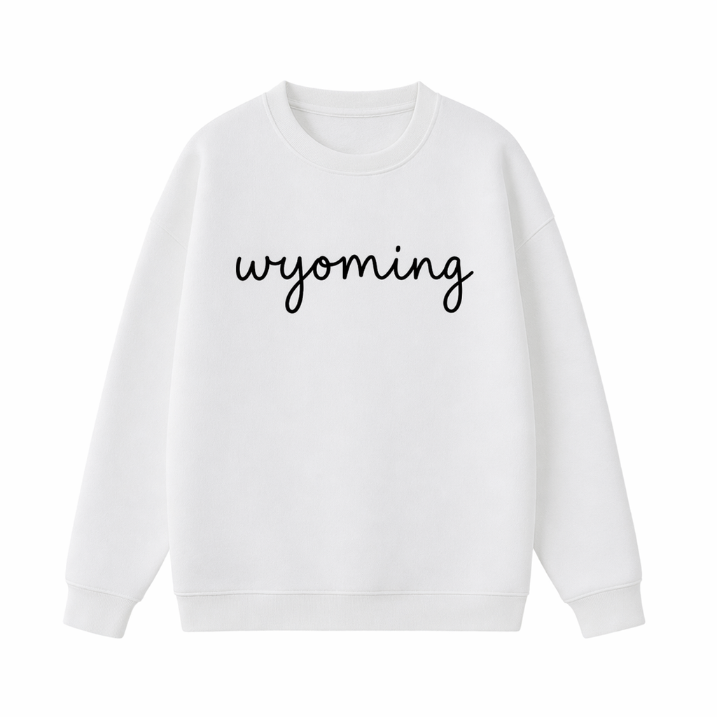 Collection 3 Wyoming Essential Heavyweight Crewneck Sweatshirt - White front