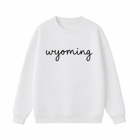Collection 3 Wyoming Essential Heavyweight Crewneck Sweatshirt - White front