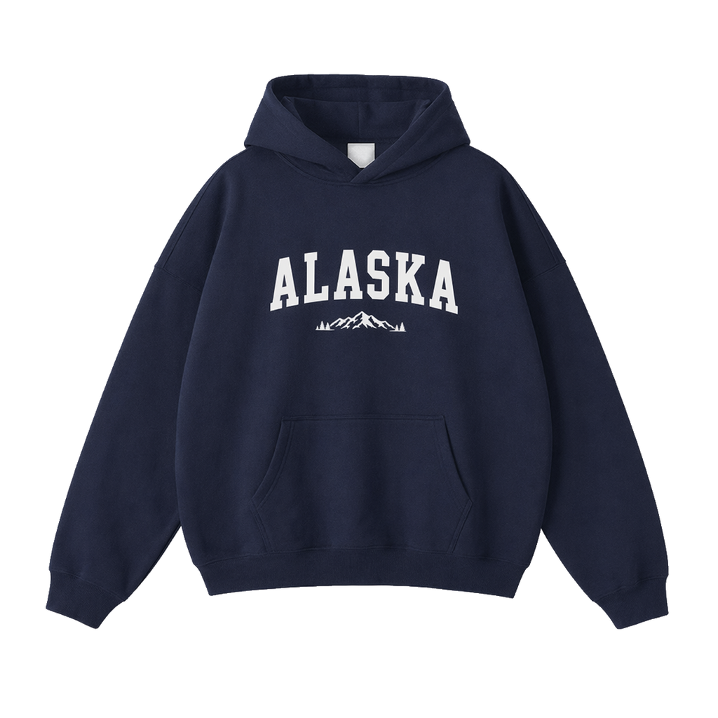 Collection 9 Alaska Oversize Fleeced Hoodie - Navy Blue front