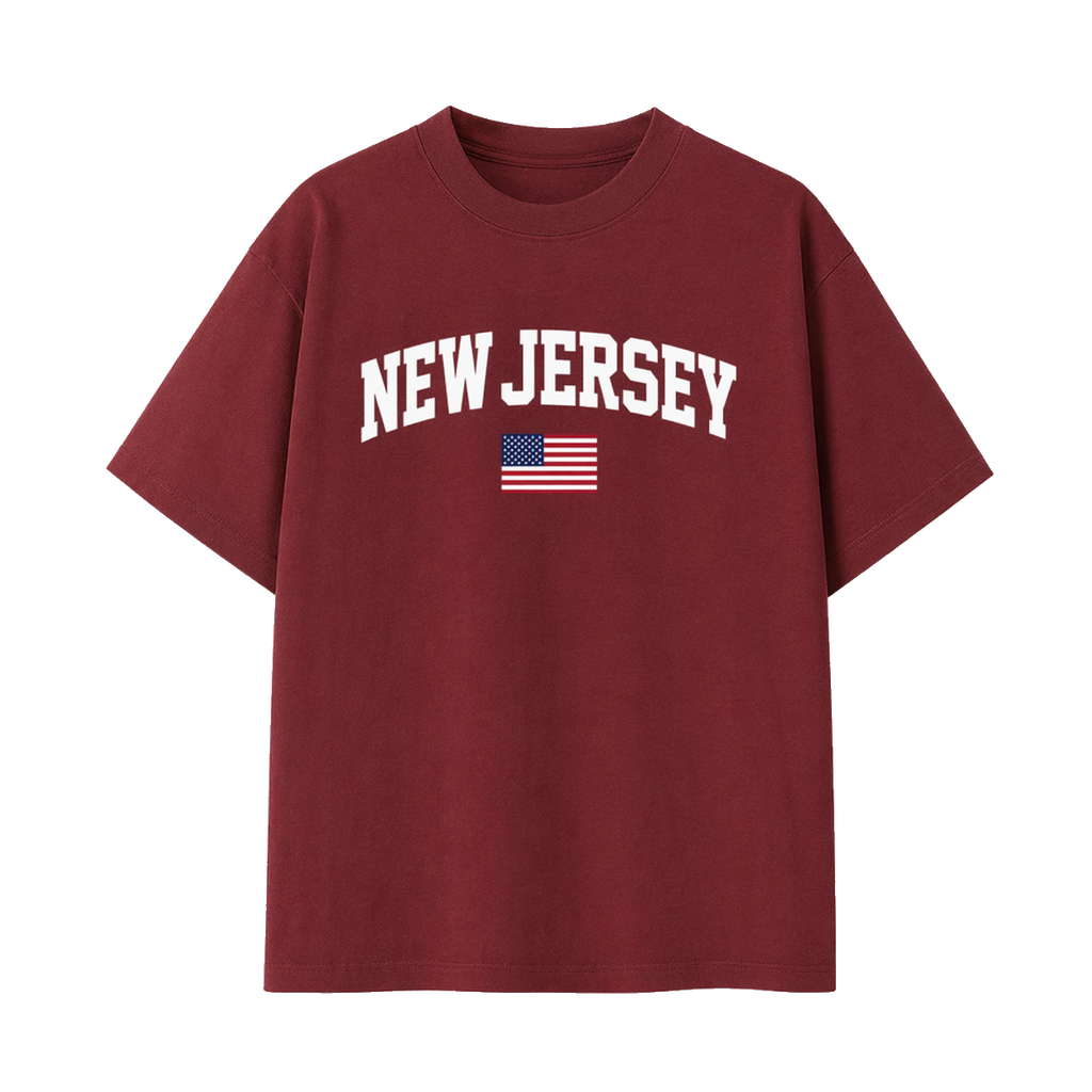 Collection 2 New Jersey Essential Cotton T-Shirt - Wine Gray front
