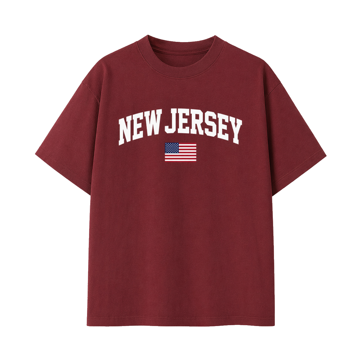 Collection 2 New Jersey Essential Cotton T-Shirt - Wine Gray front