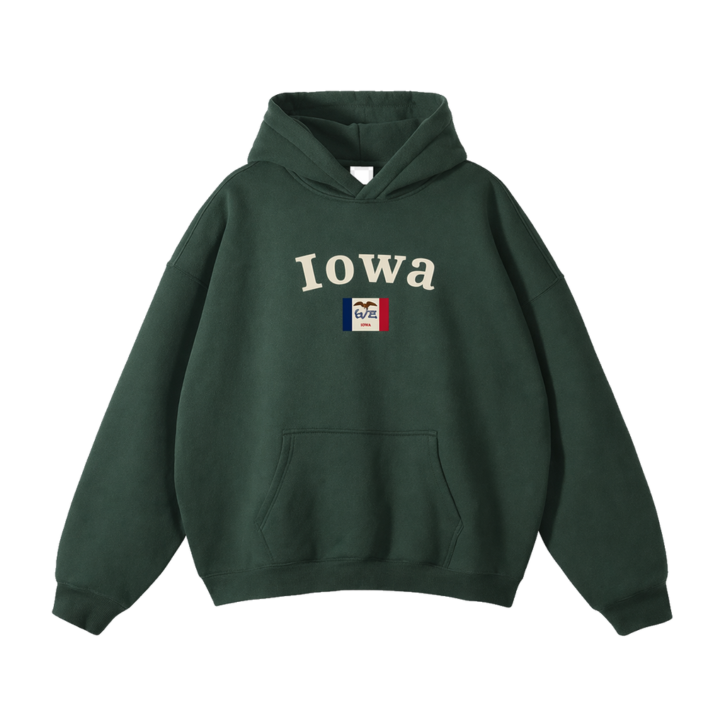 Collection 6 Iowa Oversize Fleeced Hoodie - Eden Green front