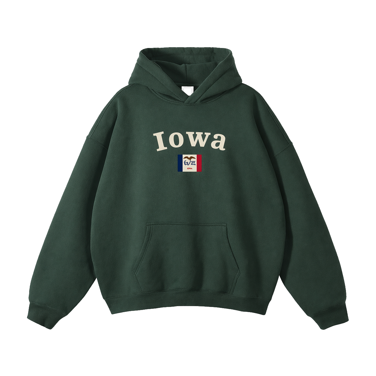 Collection 6 Iowa Oversize Fleeced Hoodie - Eden Green front
