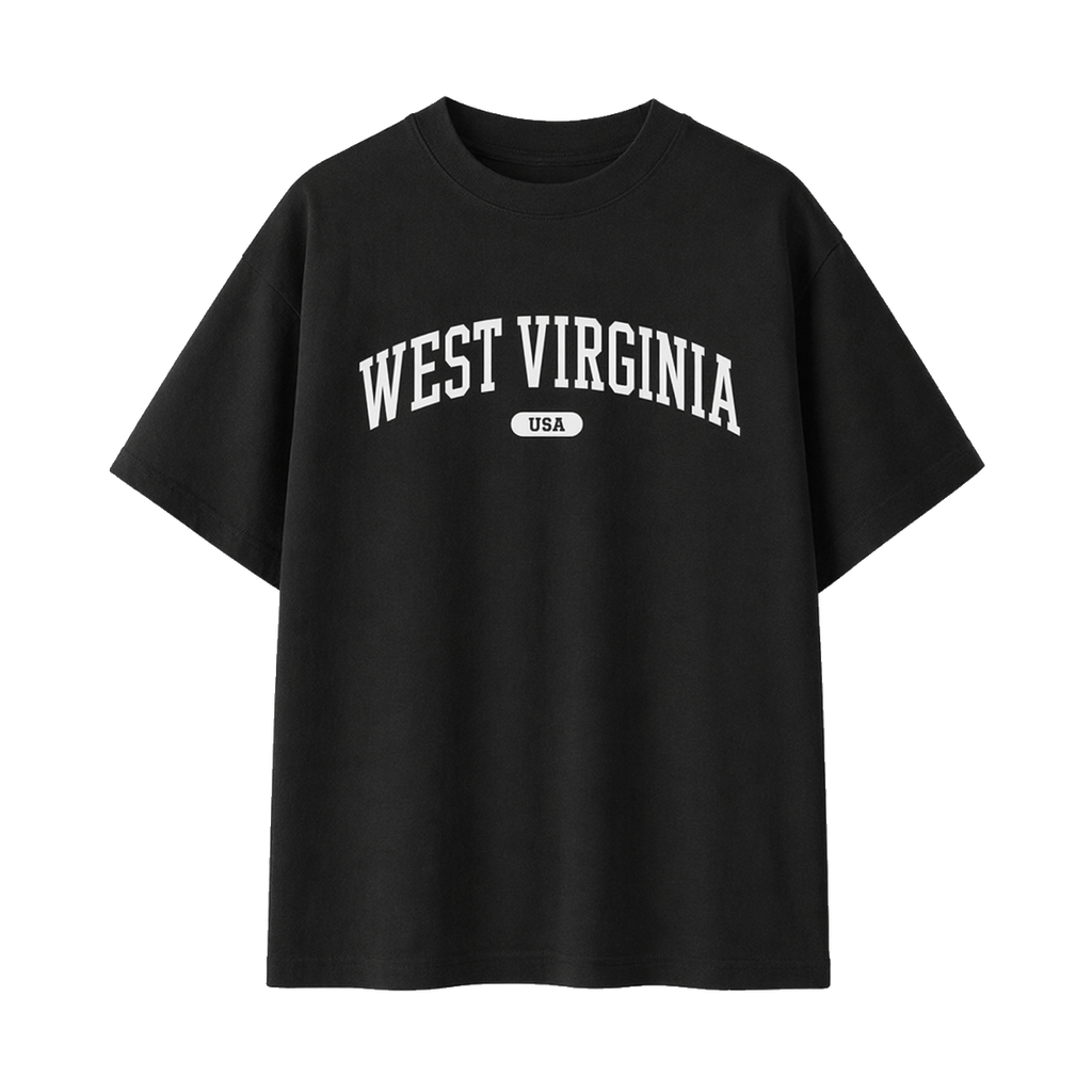 Collection 4 West Virginia Essential Cotton T-Shirt - Black front