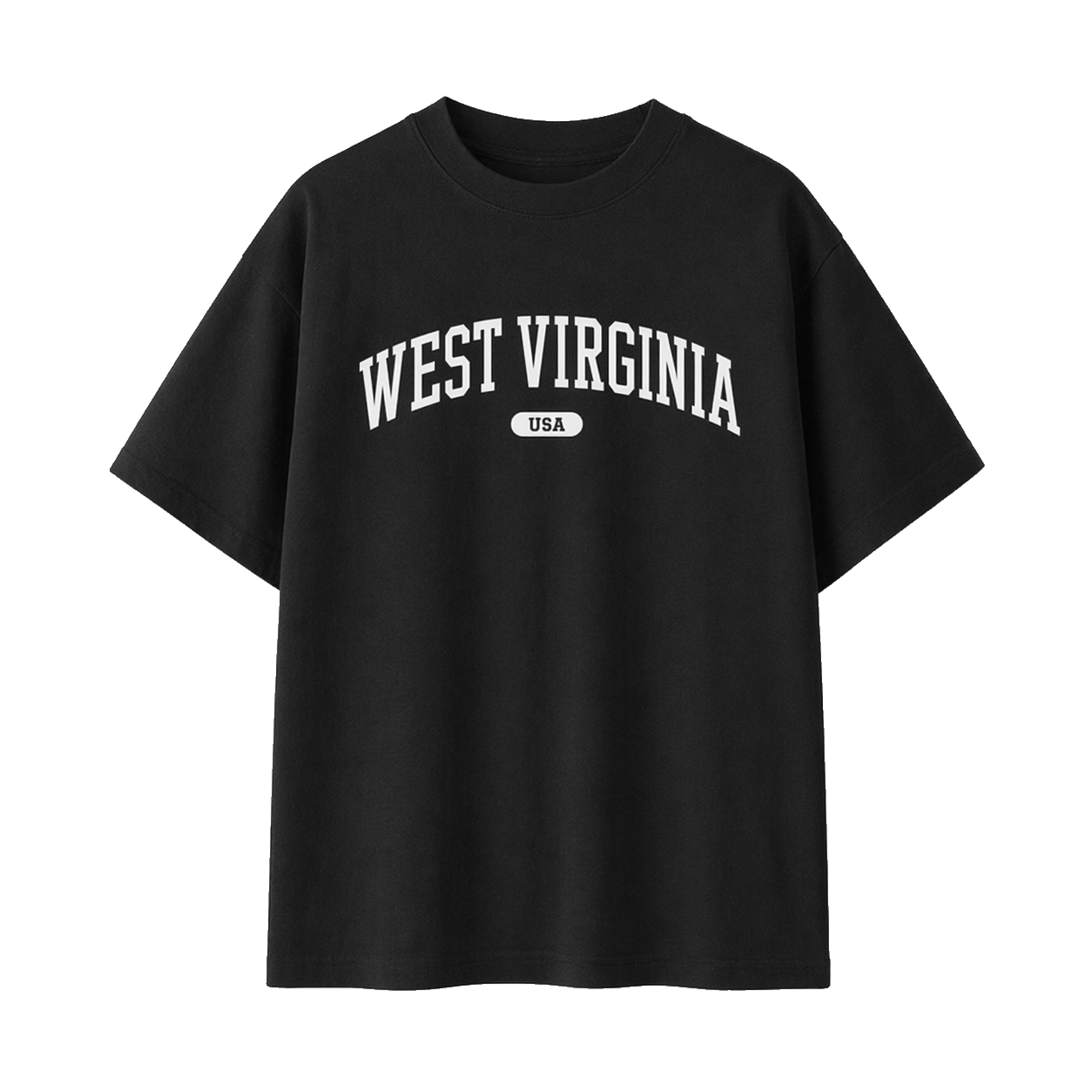 Collection 4 West Virginia Essential Cotton T-Shirt - Black front