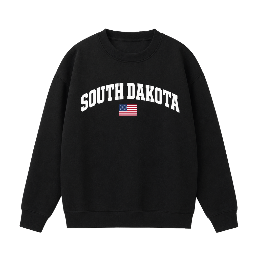 Collection 2 South Dakota Essential Heavyweight Crewneck Sweatshirt - Black front