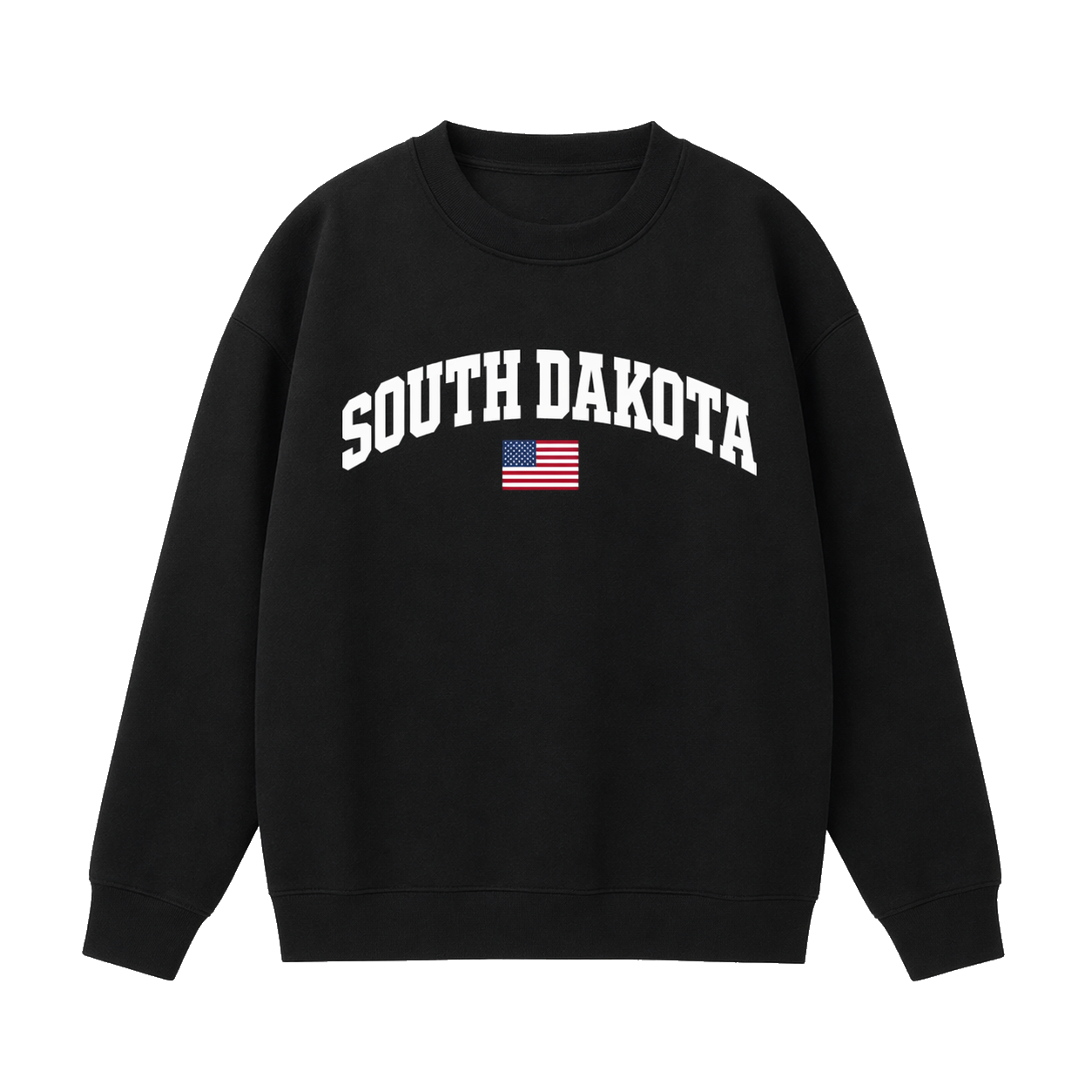 Collection 2 South Dakota Essential Heavyweight Crewneck Sweatshirt - Black front