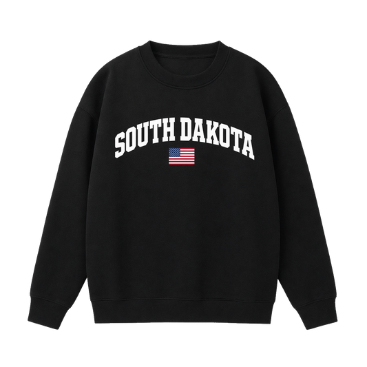 Collection 2 South Dakota Essential Heavyweight Crewneck Sweatshirt - Black front