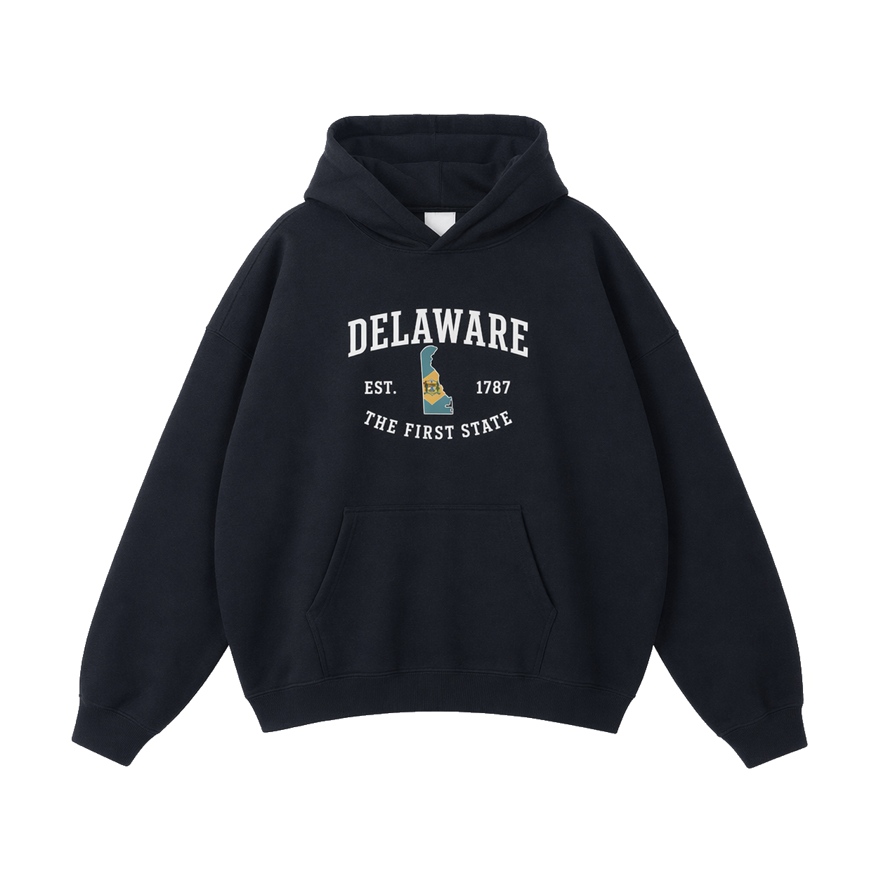 Collection 8 Delaware Oversize Fleeced Hoodie - Black front