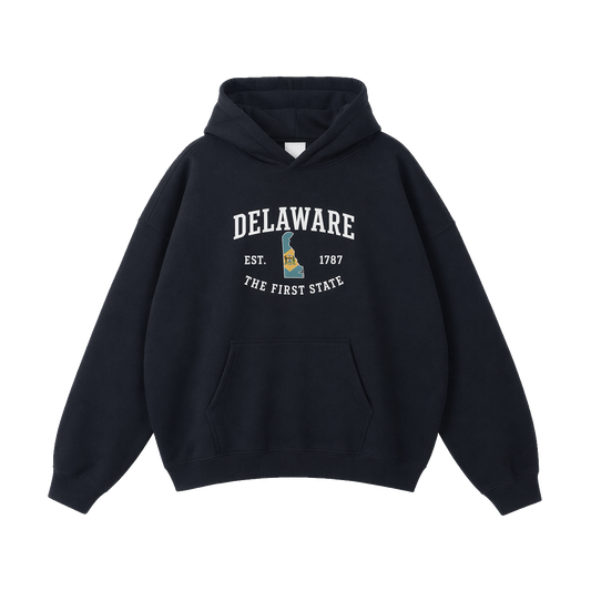 Collection 8 Delaware Oversize Fleeced Hoodie - Black front