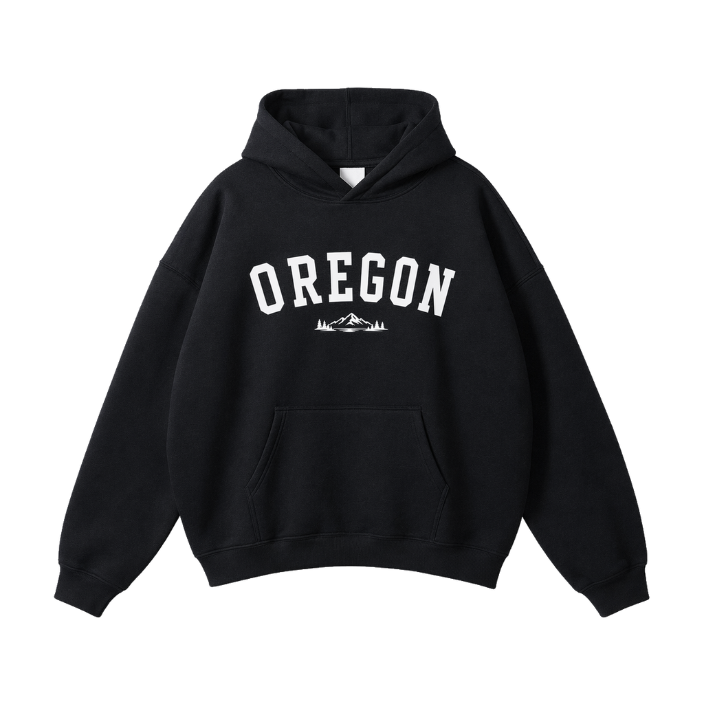 Collection 9 Oregon Oversize Fleeced Hoodie - Black front