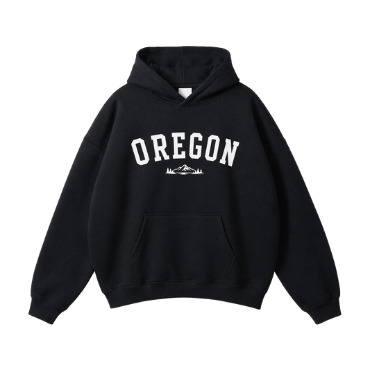 Collection 9 Oregon Oversize Fleeced Hoodie - Black front