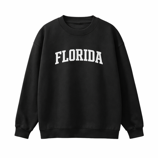 Collection 1 Florida Essential Heavyweight Crewneck Sweatshirt - Black front