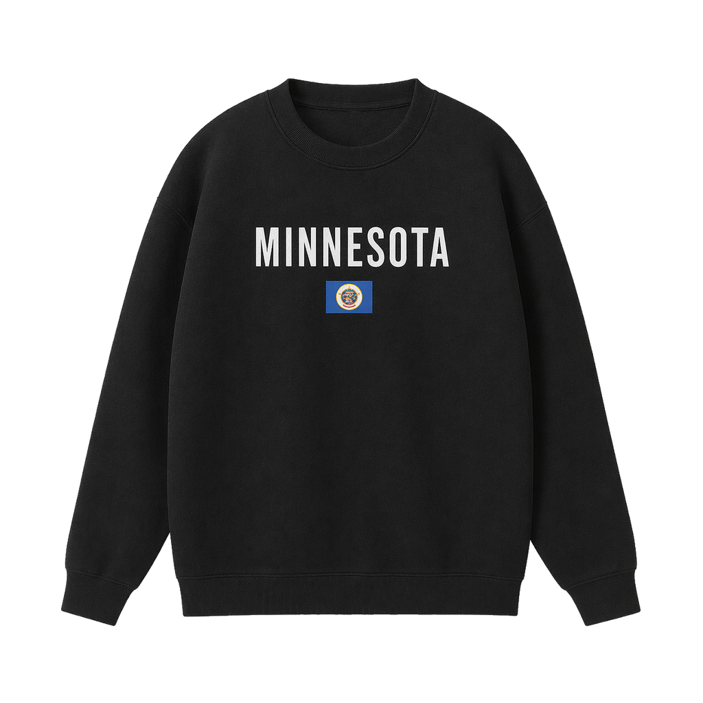 Collection 7 Minnesota Essential Heavyweight Crewneck Sweatshirt - Black front