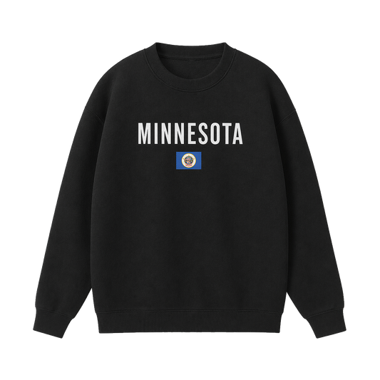 Collection 7 Minnesota Essential Heavyweight Crewneck Sweatshirt - Black front