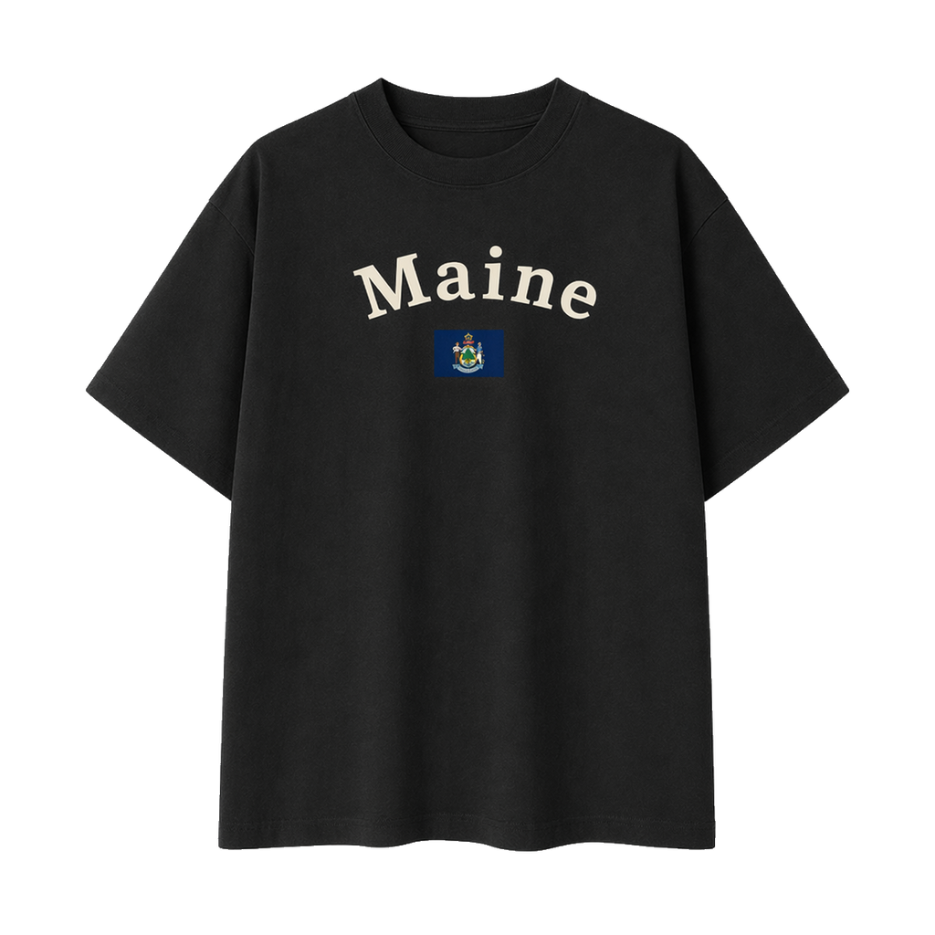 Collection 6 Maine Essential Cotton T-Shirt - Black front