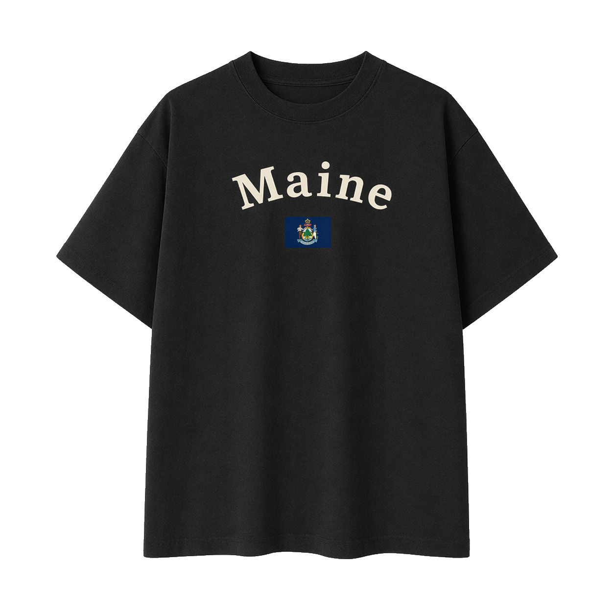 Collection 6 Maine Essential Cotton T-Shirt - Black front