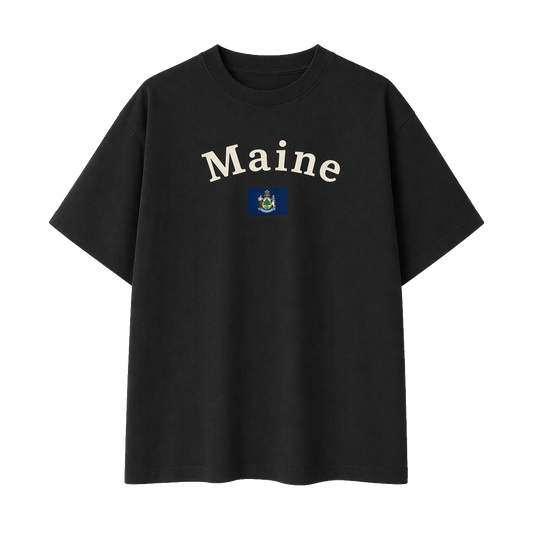 Collection 6 Maine Essential Cotton T-Shirt - Black front