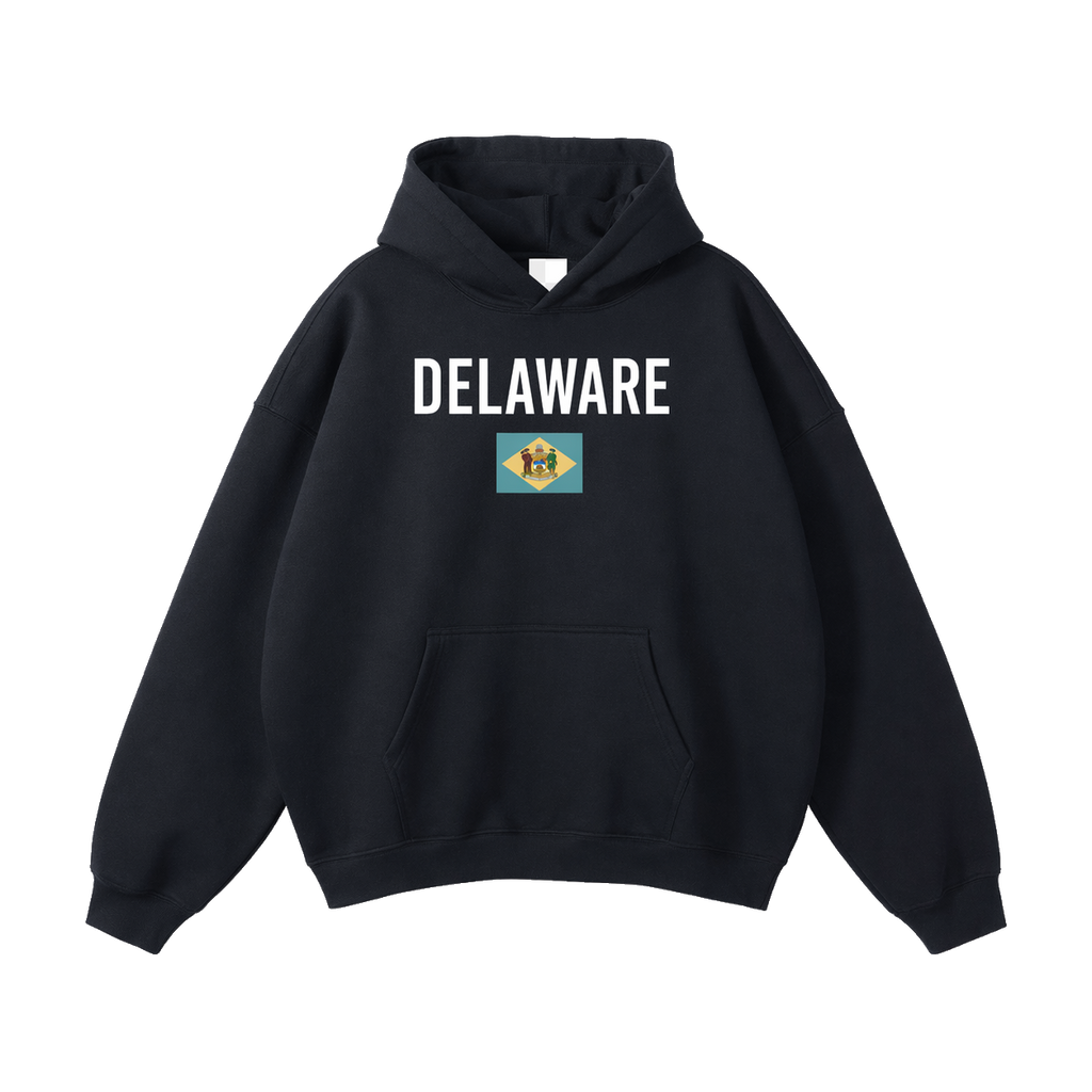 Collection 7 Delaware Oversize Fleeced Hoodie - Black front