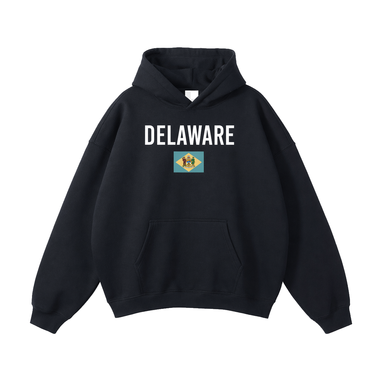 Collection 7 Delaware Oversize Fleeced Hoodie - Black front
