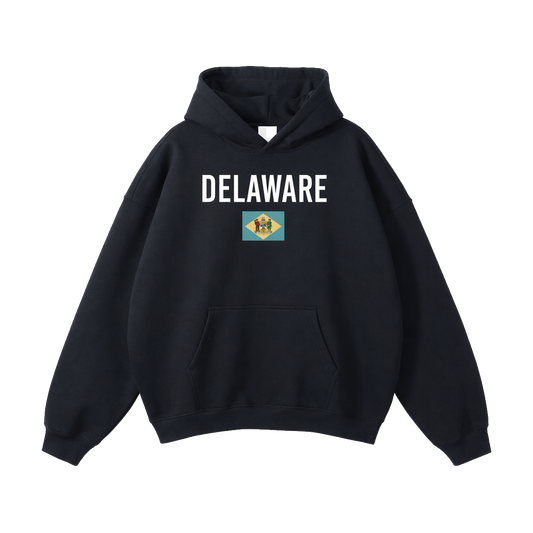 Collection 7 Delaware Oversize Fleeced Hoodie - Black front