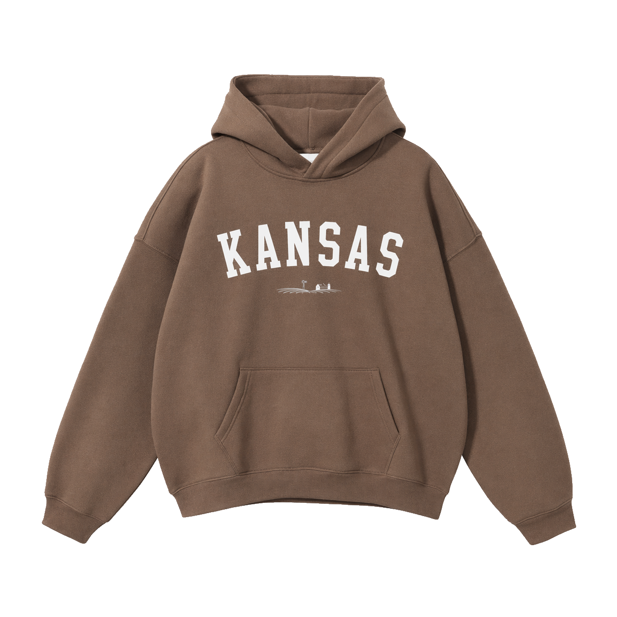 Collection 9 Kansas Oversize Fleeced Hoodie - Brown front