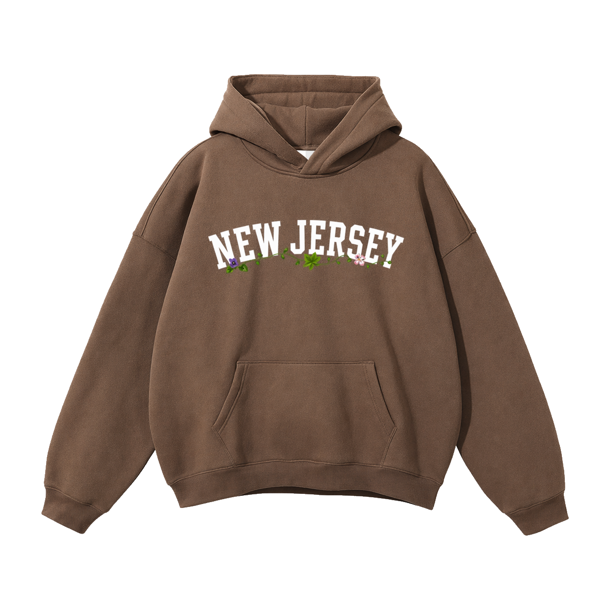 Collection 10 New Jersey Oversize Fleeced Hoodie - Brown front