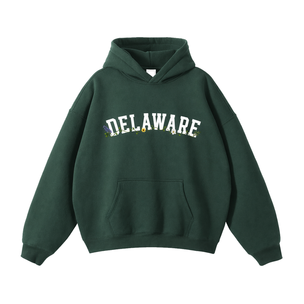 Collection 10 Delaware Oversize Fleeced Hoodie - Eden Green front