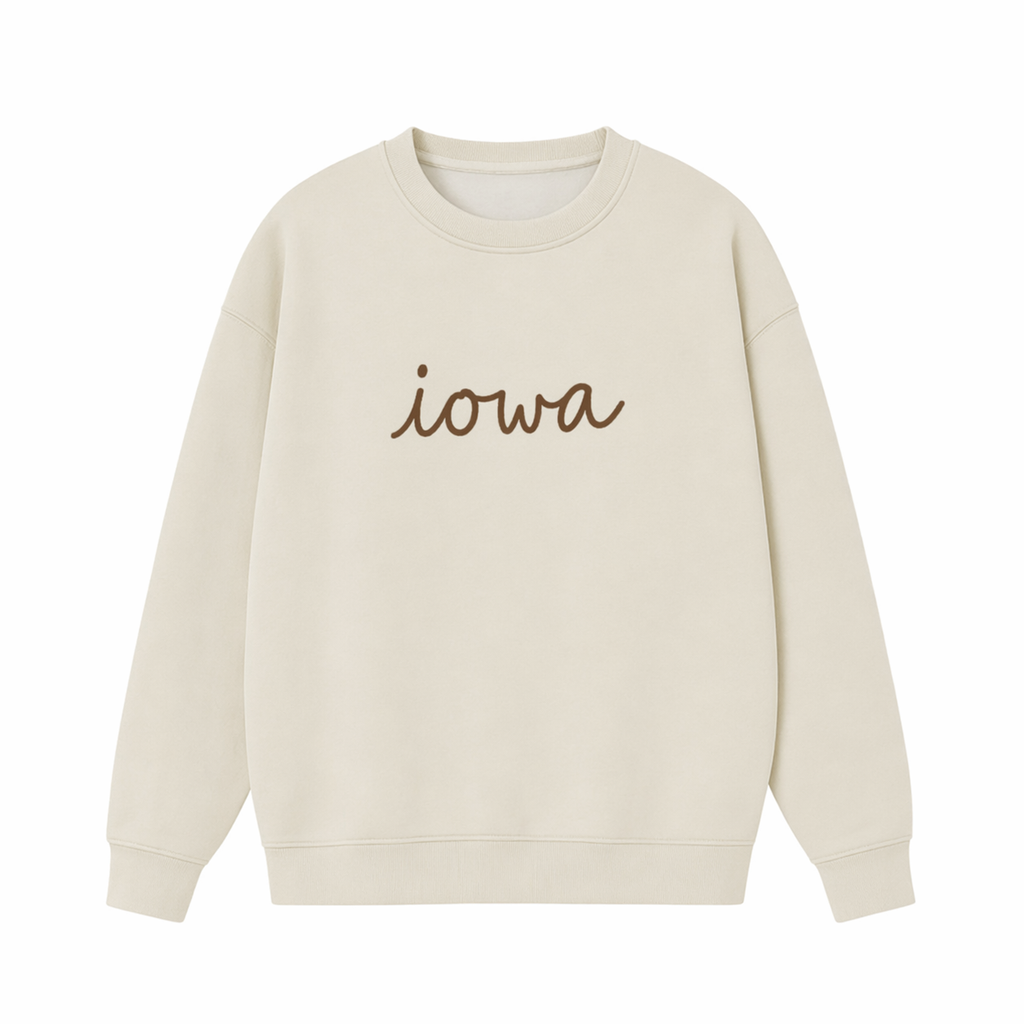 Collection 3 Iowa Essential Heavyweight Crewneck Sweatshirt - Cream front