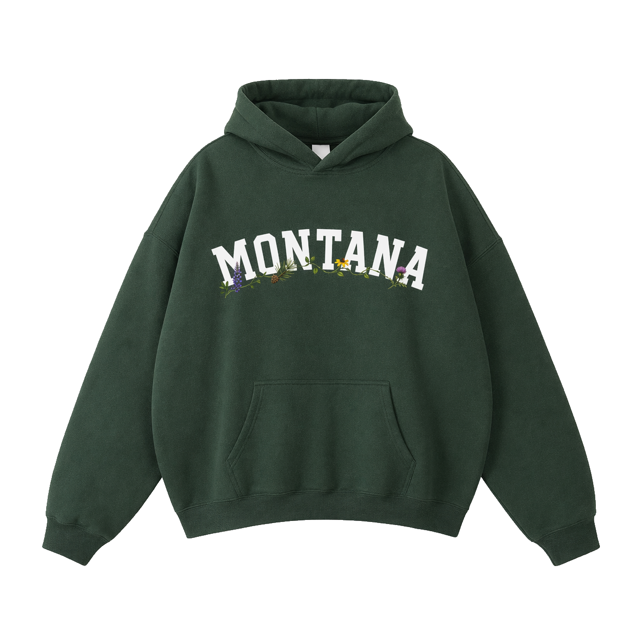 Collection 10 Montana Oversize Fleeced Hoodie - Eden Green front