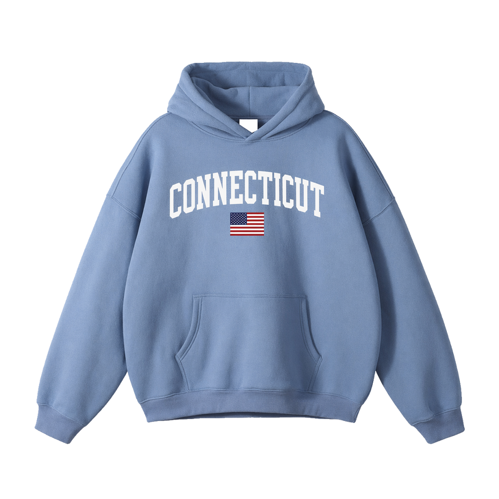 Collection 2 Connecticut Oversize Fleeced Hoodie - Medium Blue front