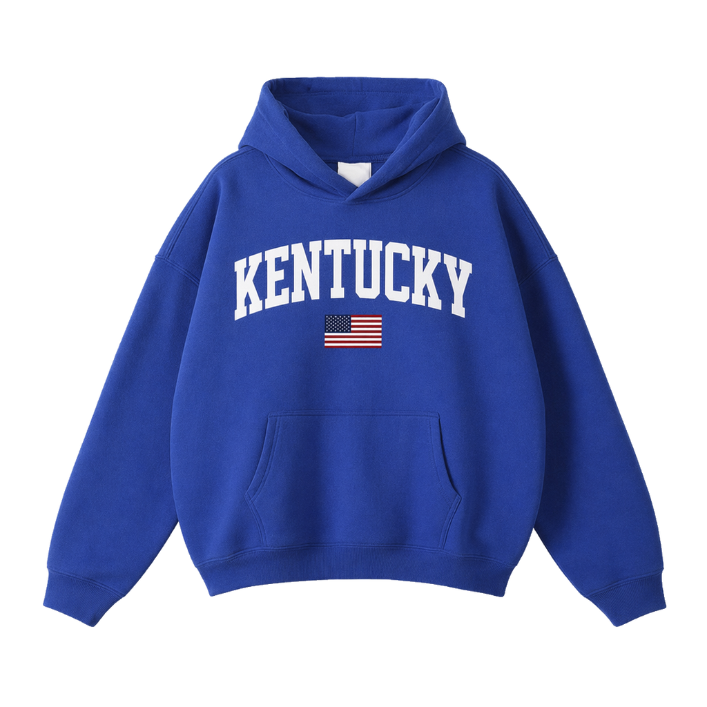 Collection 2 Kentucky Oversize Fleeced Hoodie - Klein Blue front