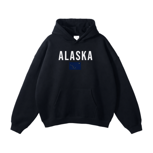 Collection 7 Alaska Oversize Fleeced Hoodie - Black front