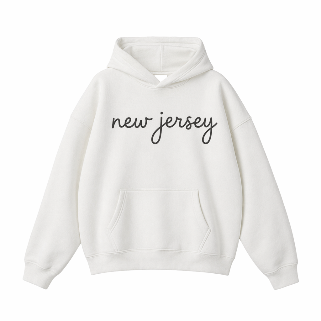 Collection 3 New Jersey Oversize Fleeced Hoodie - White front