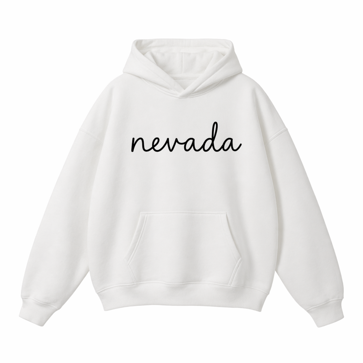 Collection 3 Nevada Oversize Fleeced Hoodie - White front