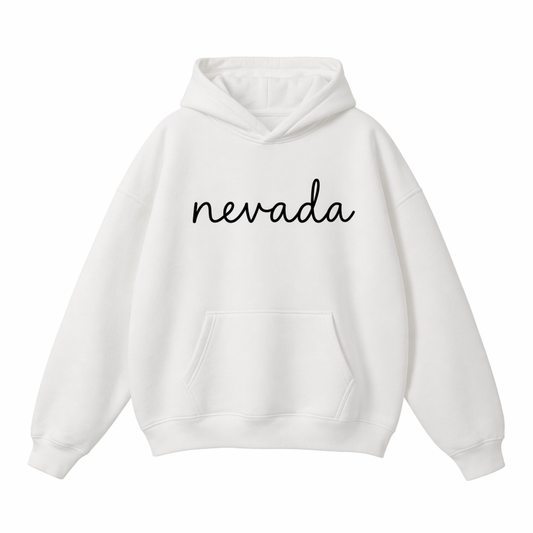 Collection 3 Nevada Oversize Fleeced Hoodie - White front