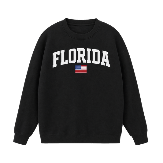 Collection 2 Florida Essential Heavyweight Crewneck Sweatshirt - Black front