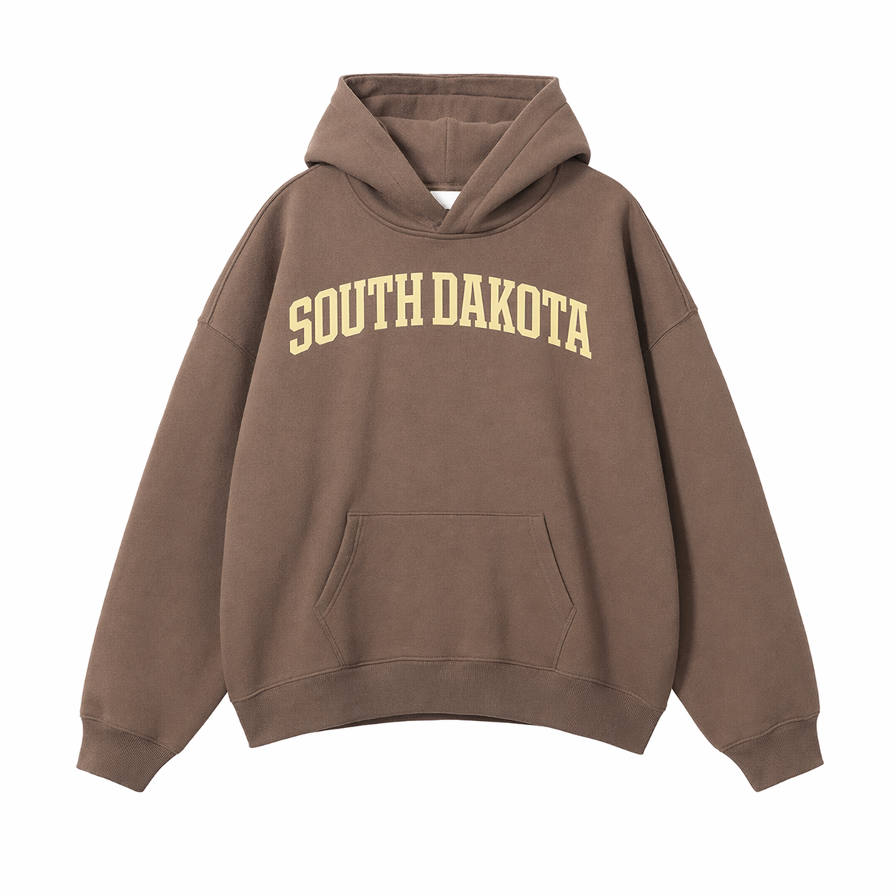 Collection 1 South Dakota Oversize Fleeced Hoodie - Brown front