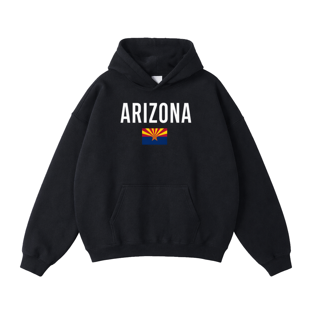 Collection 7 Arizona Oversize Fleeced Hoodie - Black front