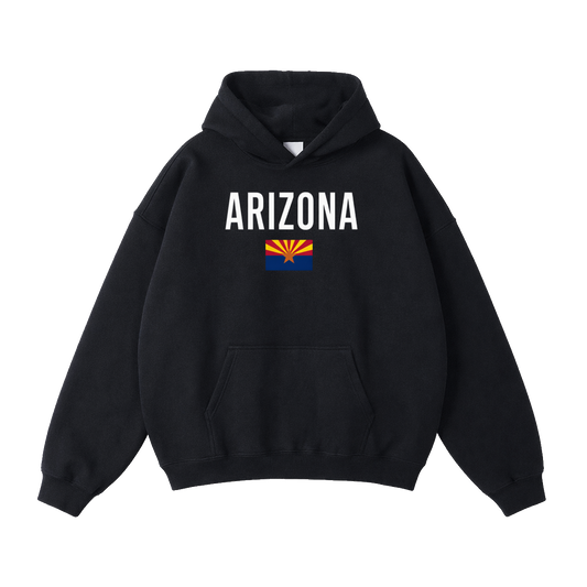 Collection 7 Arizona Oversize Fleeced Hoodie - Black front