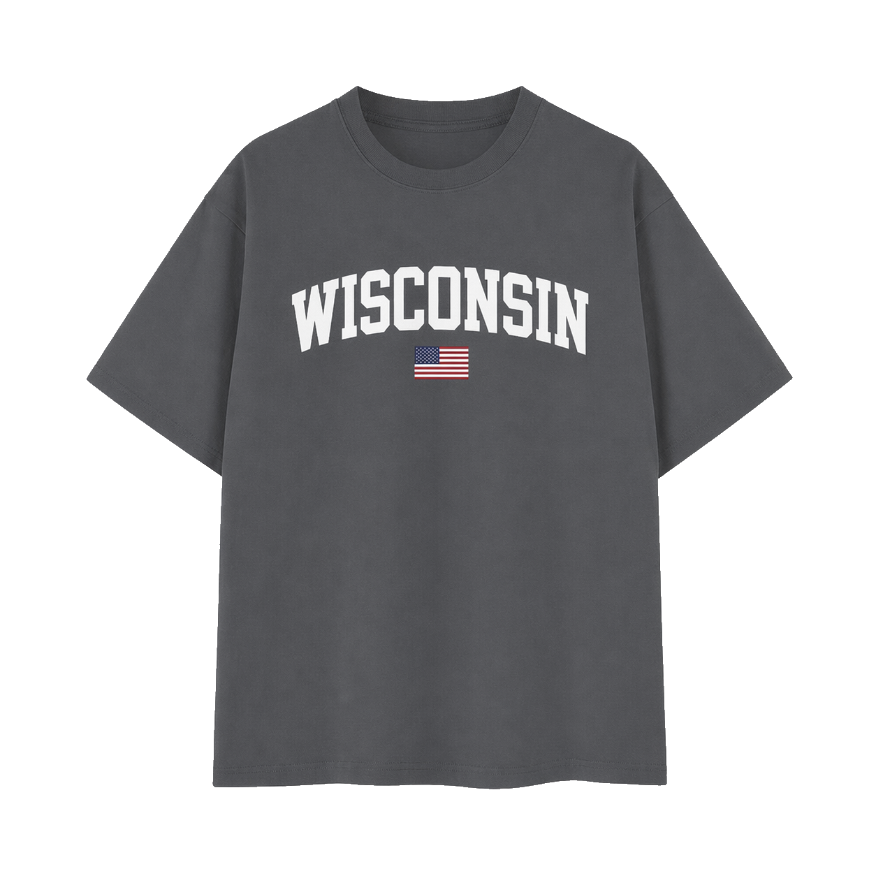 Collection 2 Wisconsin Essential Cotton T-Shirt - Dark Gray front