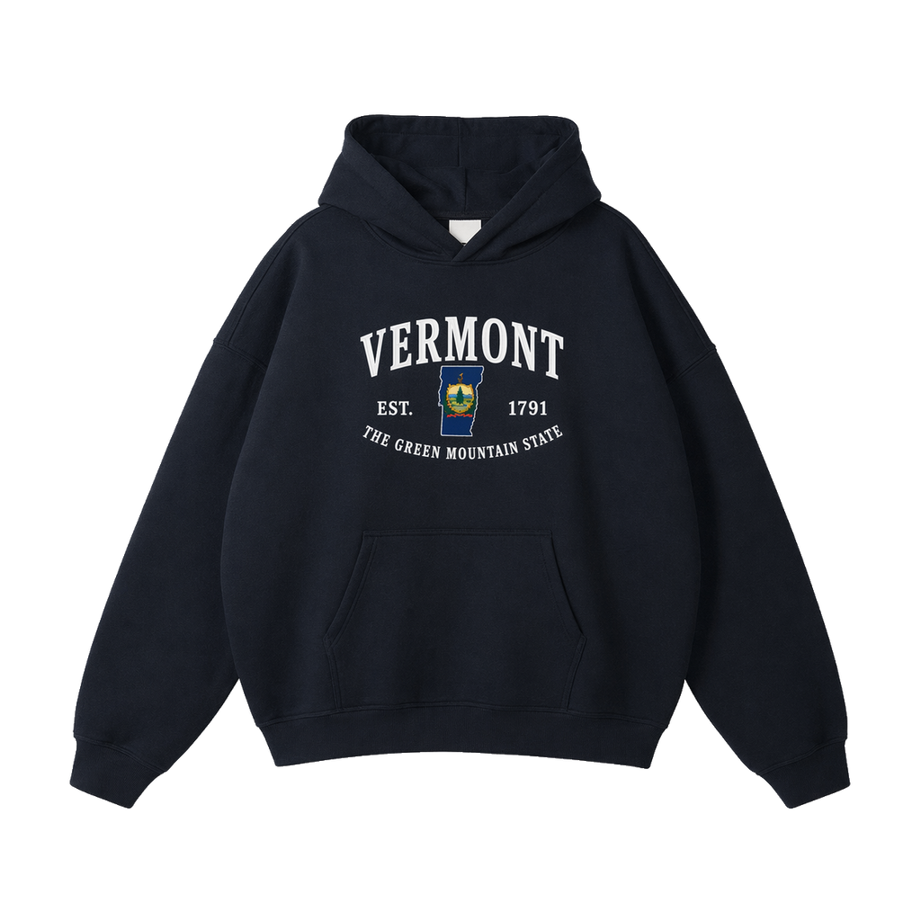 Collection 8 Vermont Oversize Fleeced Hoodie - Black front