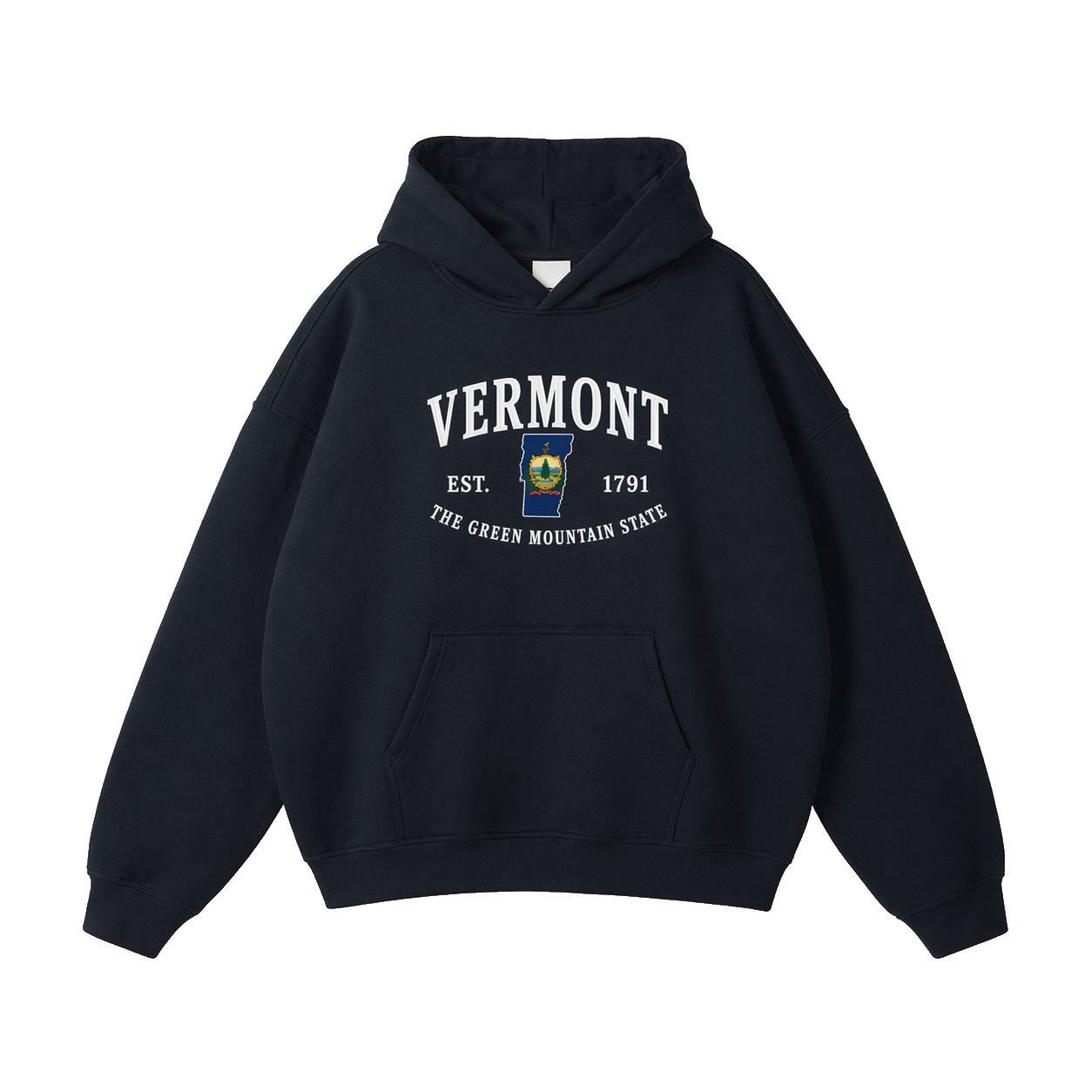 Collection 8 Vermont Oversize Fleeced Hoodie - Black front