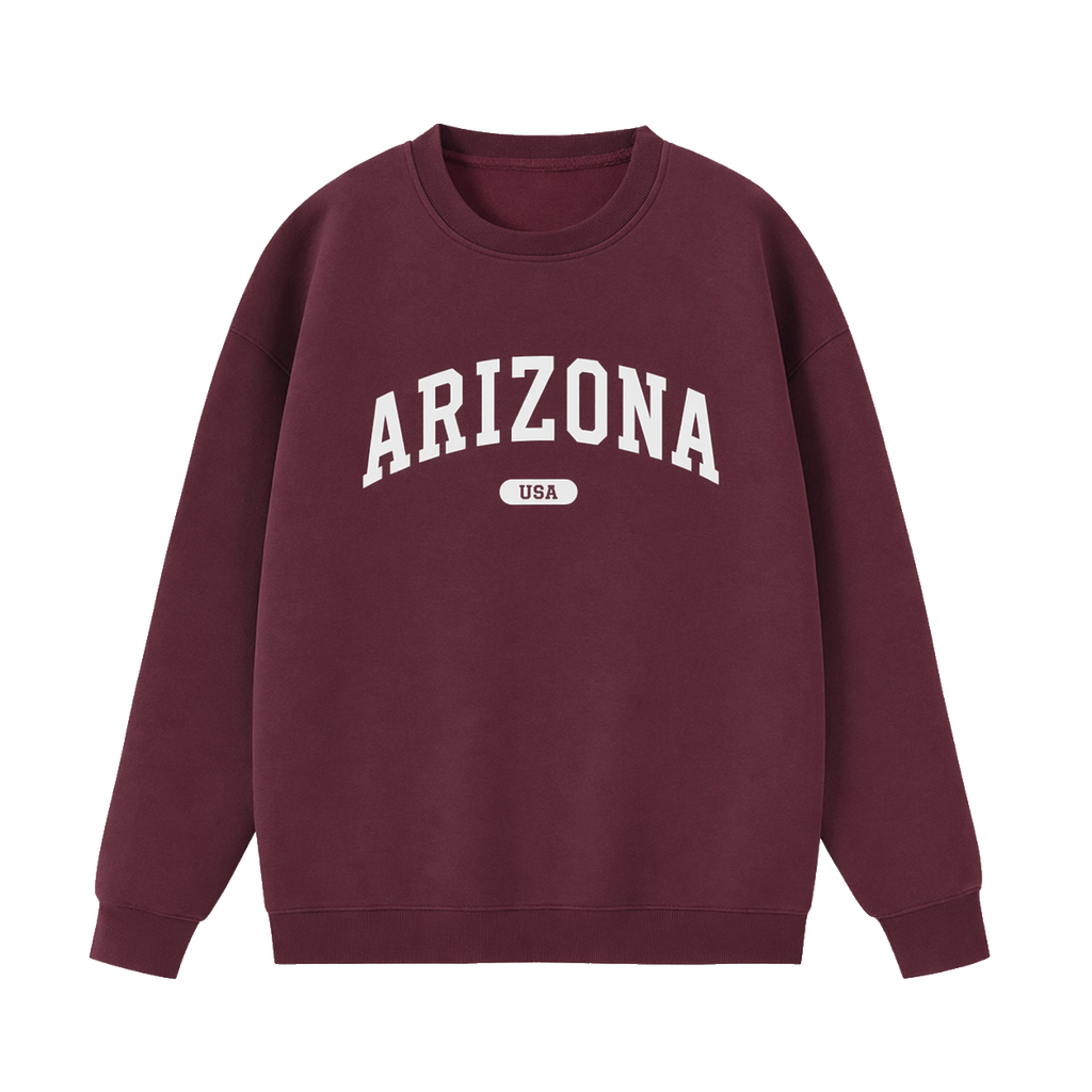 Collection 4 Arizona Essential Heavyweight Crewneck Sweatshirt - Dull Red front