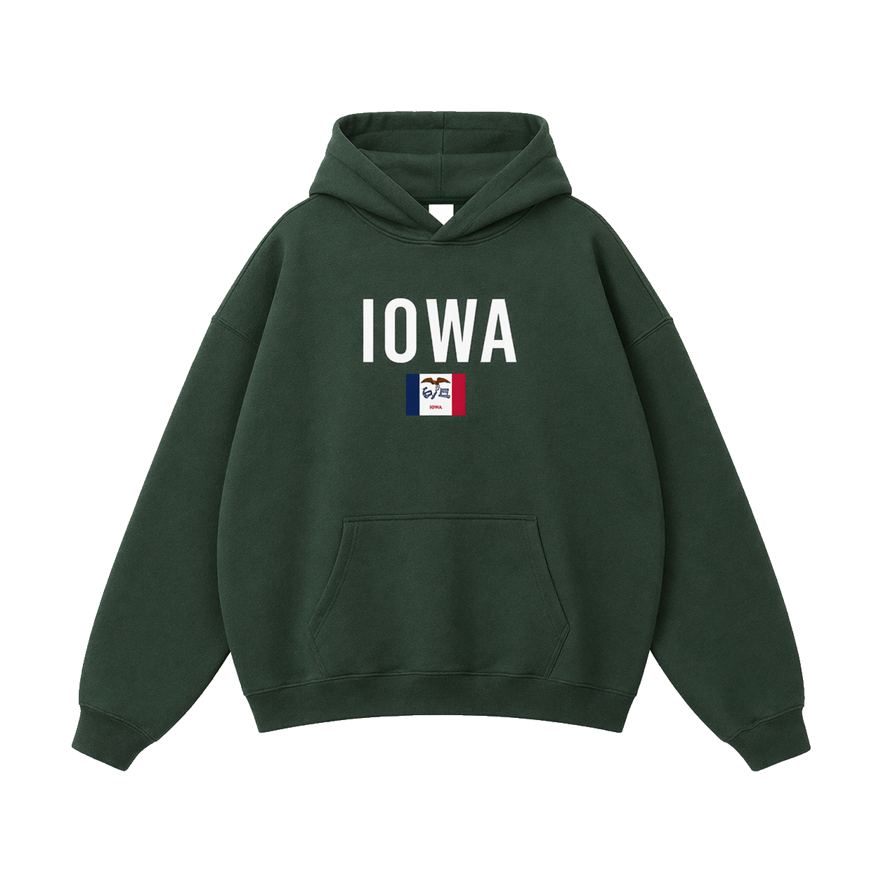 Collection 7 Iowa Oversize Fleeced Hoodie - Eden Green front
