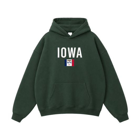 Collection 7 Iowa Oversize Fleeced Hoodie - Eden Green front